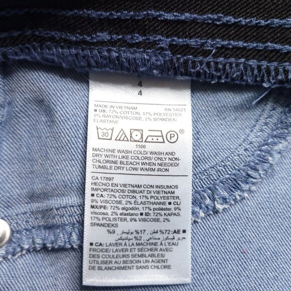 Old Navy Womens Rockstar Skinny Jeans 4 Mid Rise Pull On Light Wash Imperfect - Picture 9 of 9